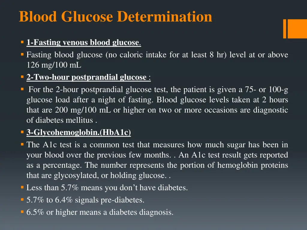 blood glucose determination