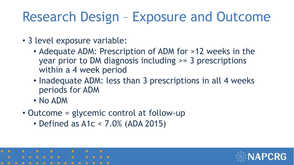 research design exposure and outcome
