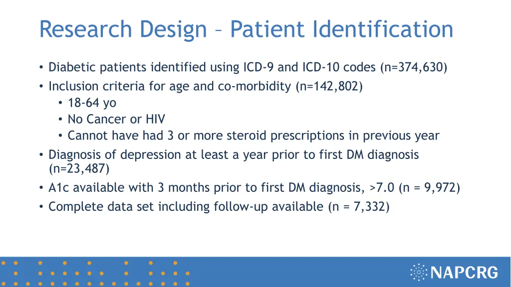 research design patient identification