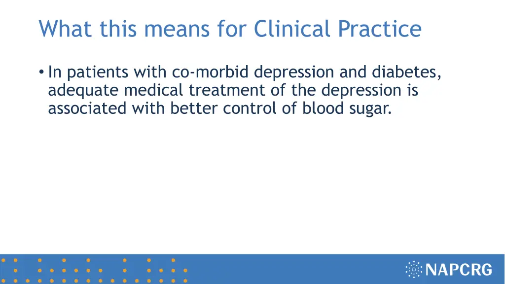 what this means for clinical practice
