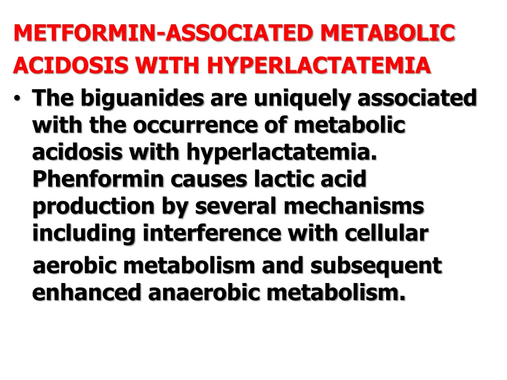 metformin associated metabolic acidosis with