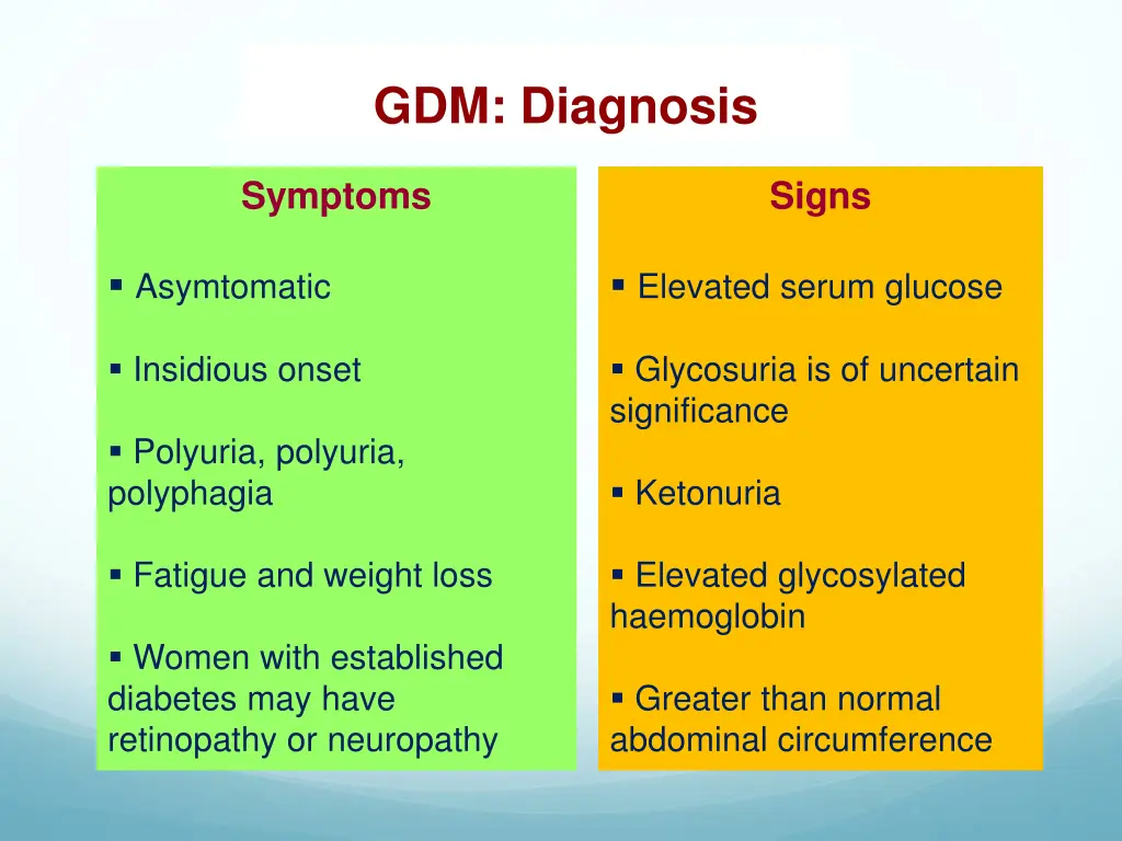 gdm diagnosis