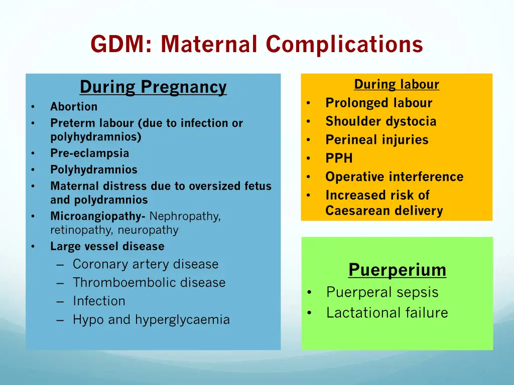 gdm maternal complications
