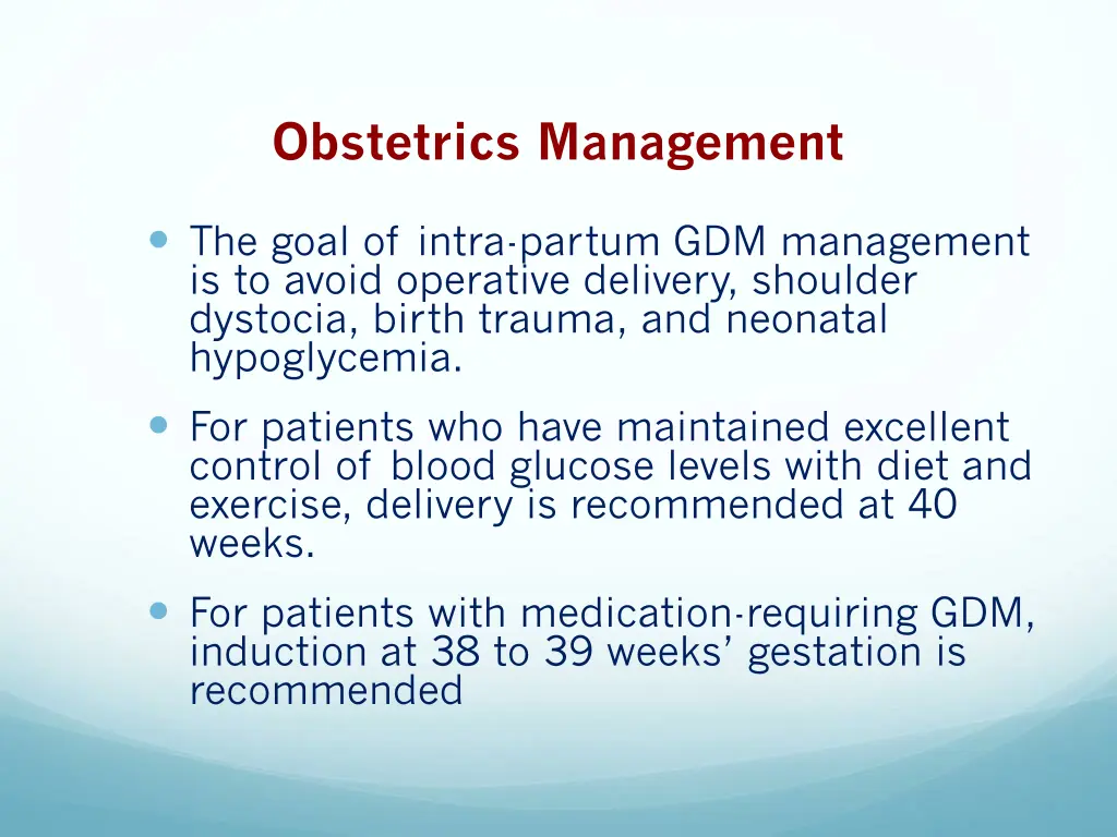 obstetrics management