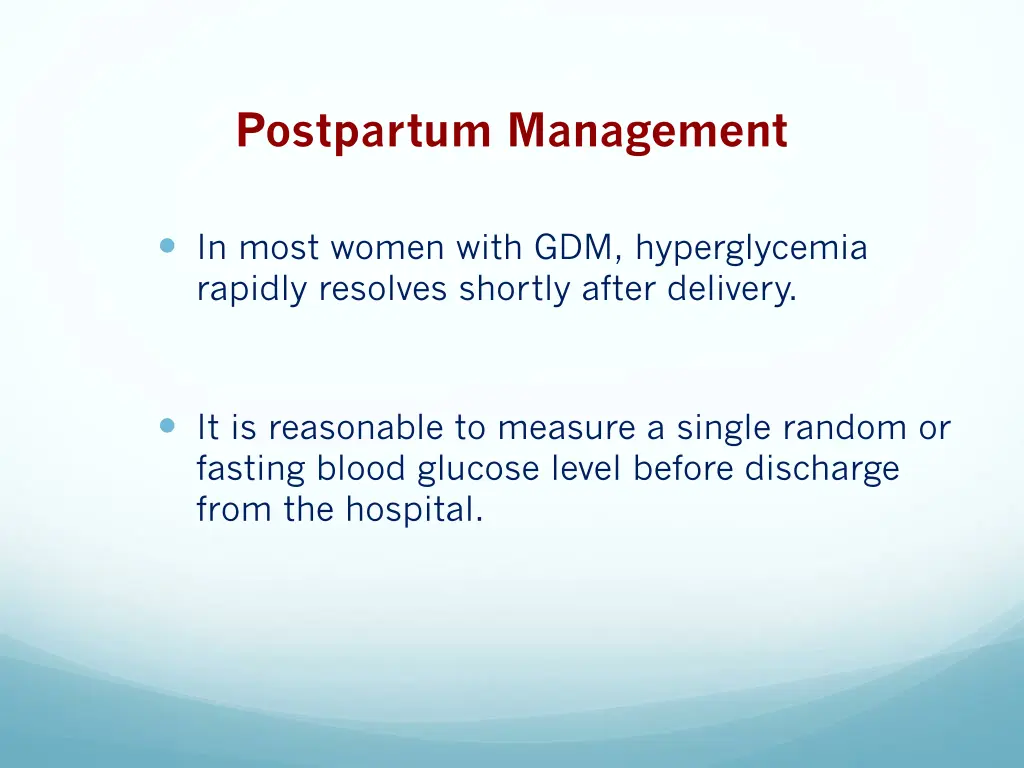postpartum management