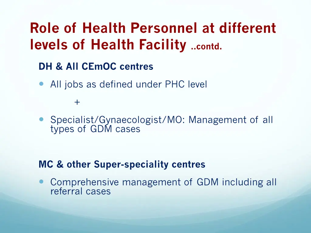 role of health personnel at different levels 2