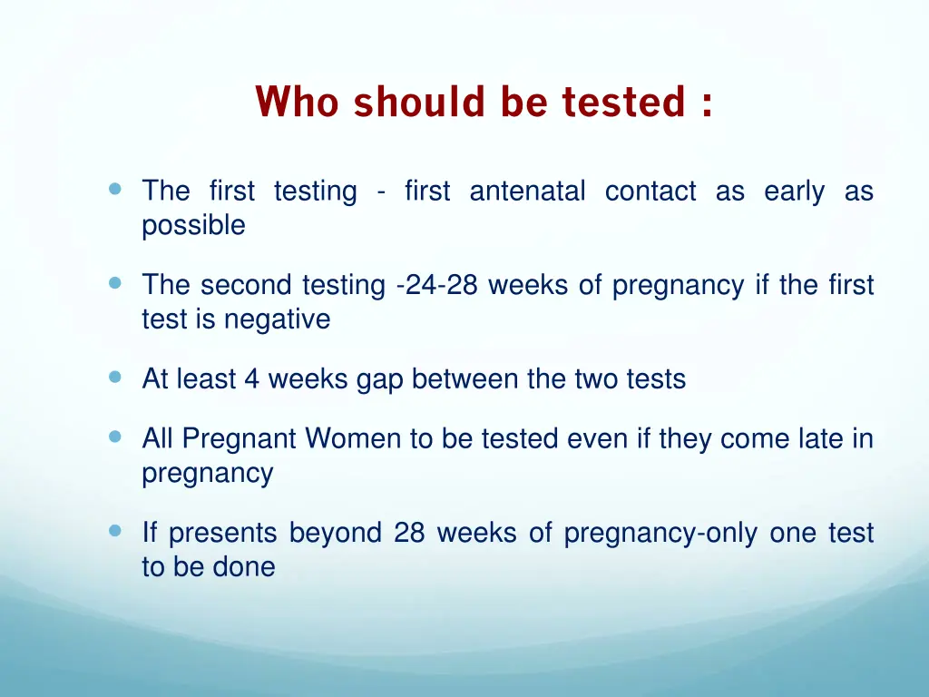 who should be tested
