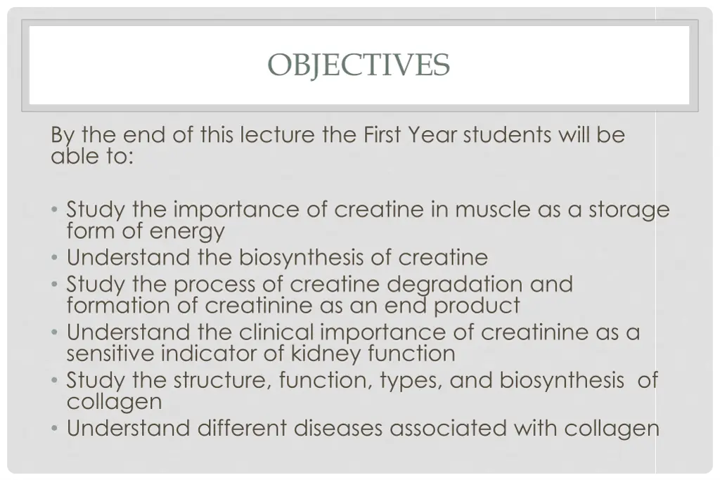 objectives