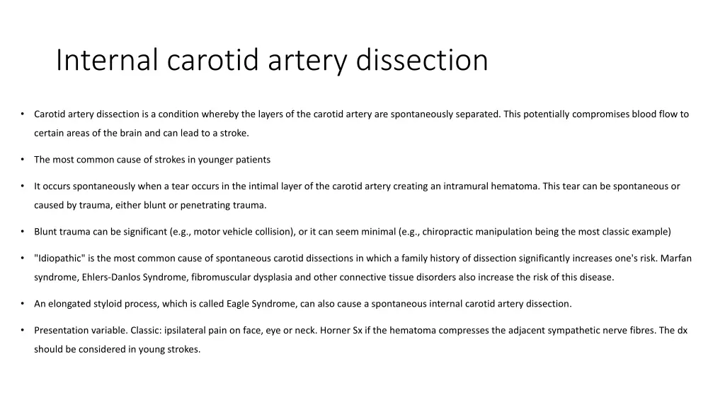 internal carotid artery dissection