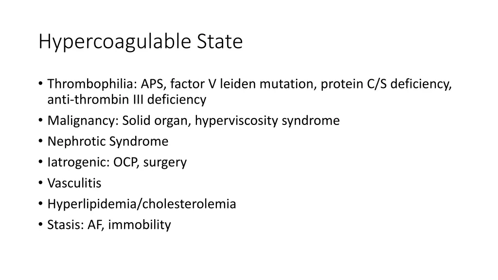 hypercoagulable state