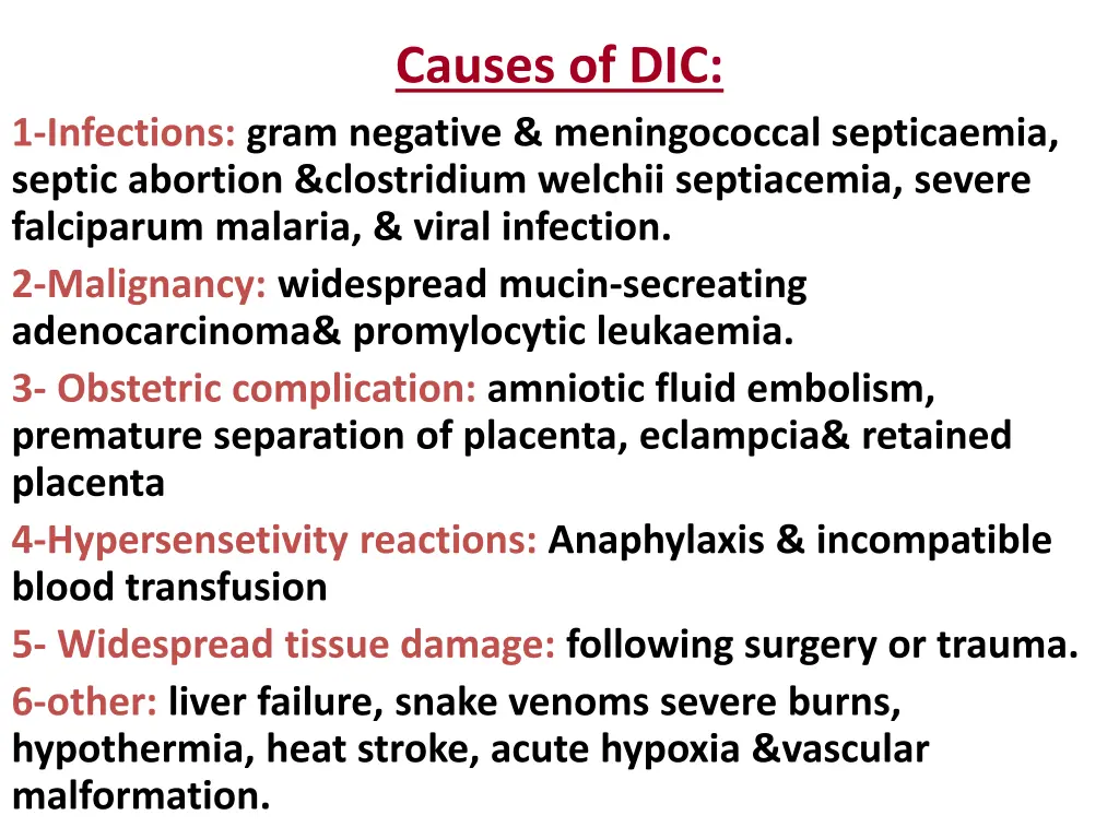 causes of dic