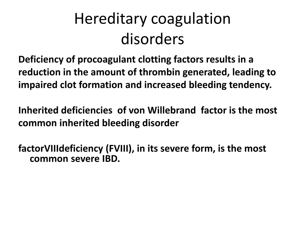 hereditary coagulation disorders