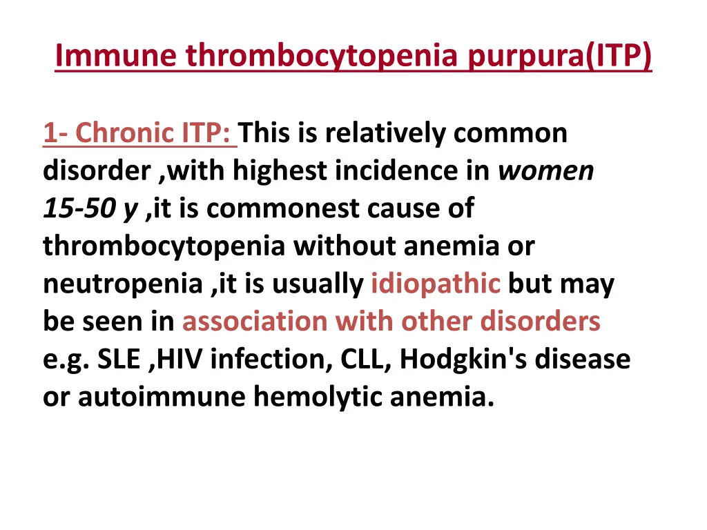 immune thrombocytopenia purpura itp
