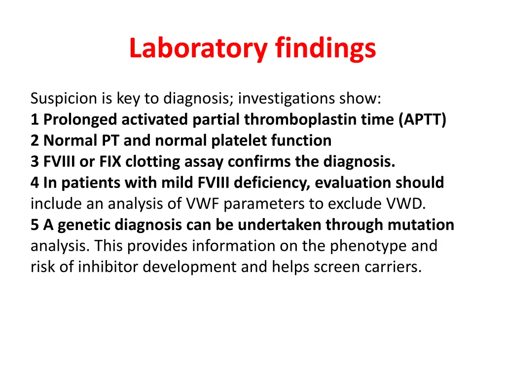 laboratory findings