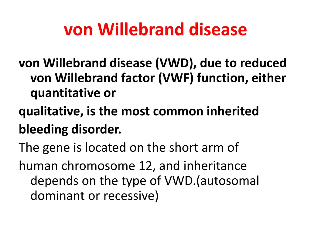 von willebrand disease