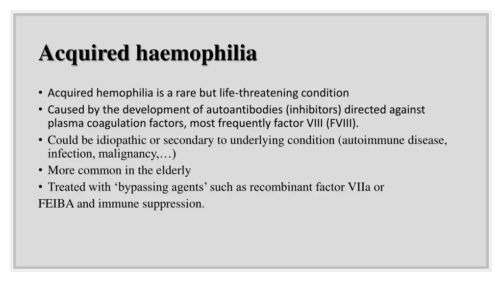 acquired haemophilia