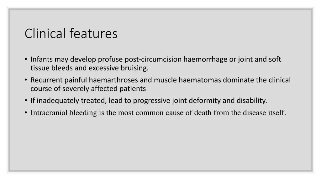 clinical features