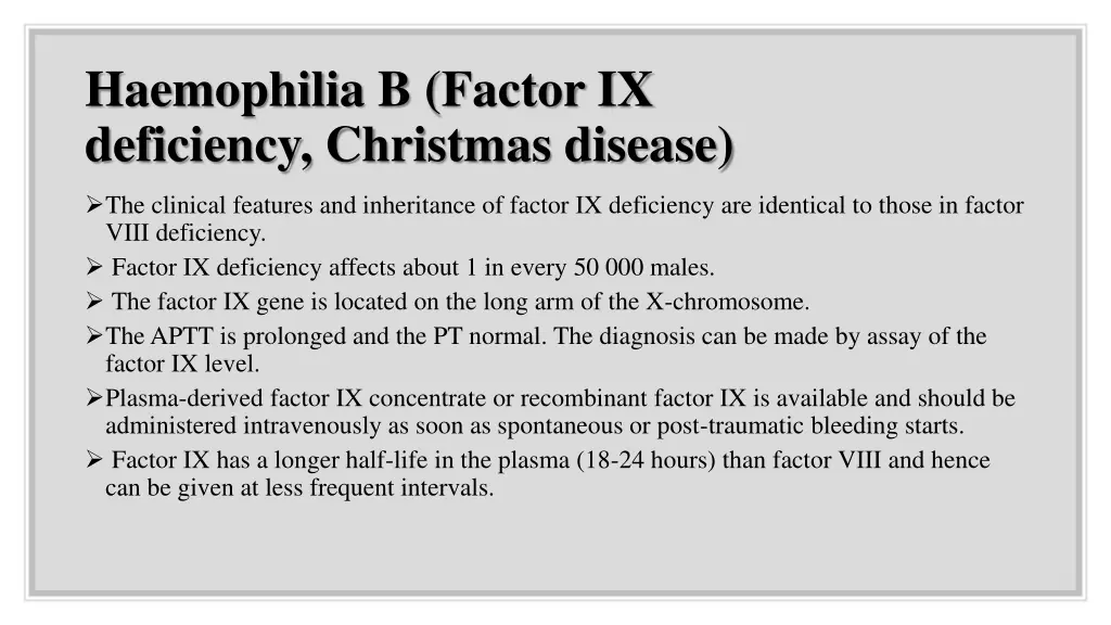 haemophilia b factor ix deficiency christmas