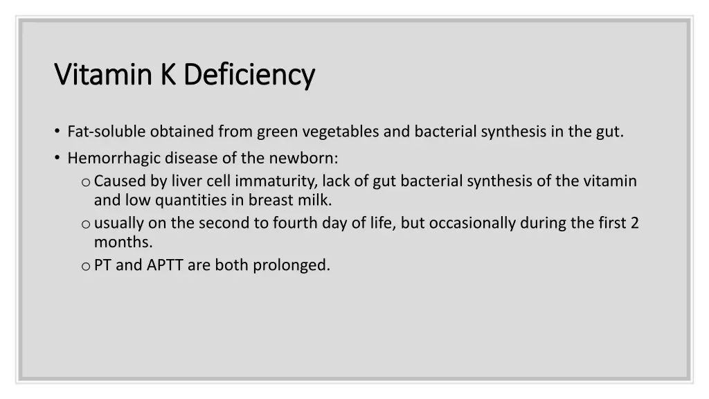 vitamin k deficiency vitamin k deficiency