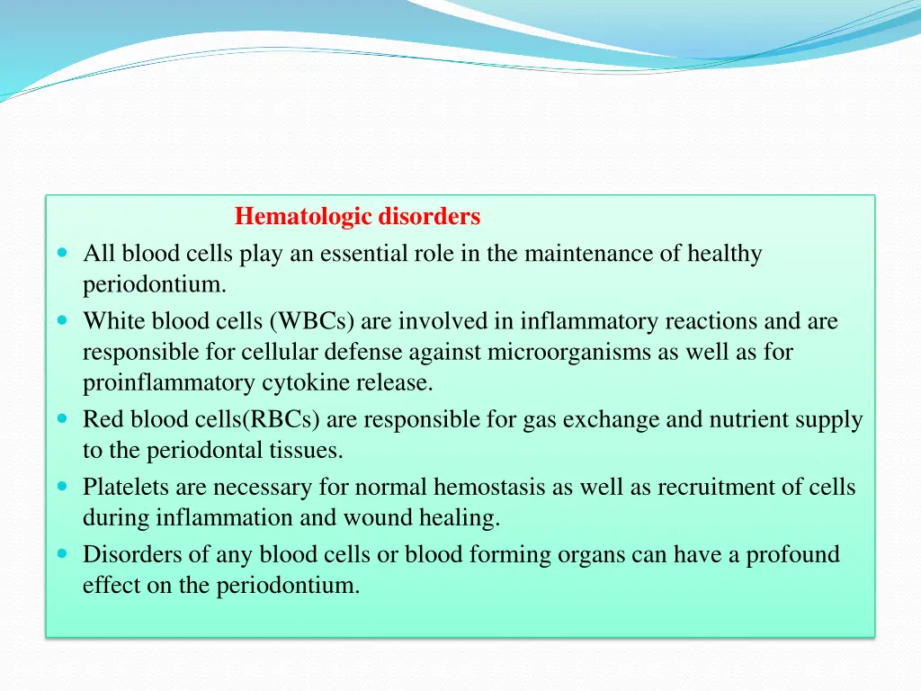 hematologic disorders