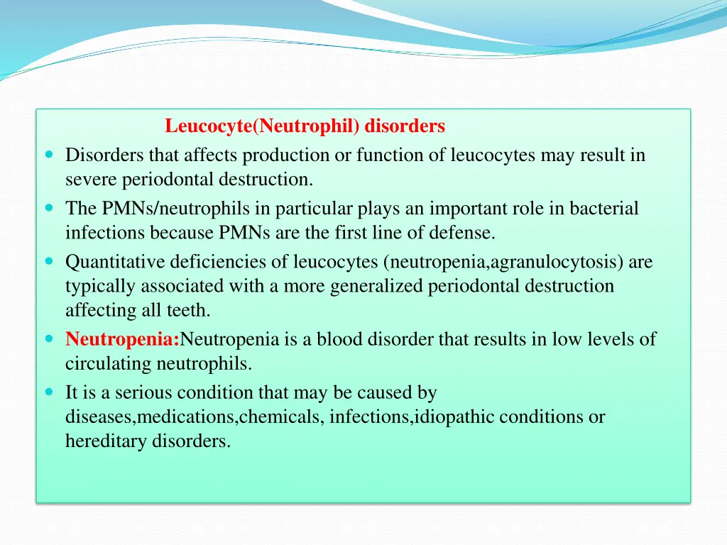 leucocyte neutrophil disorders disorders that