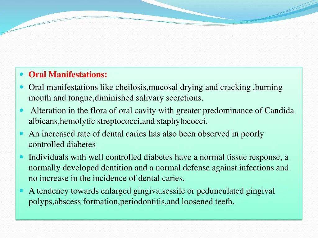 oral manifestations oral manifestations like