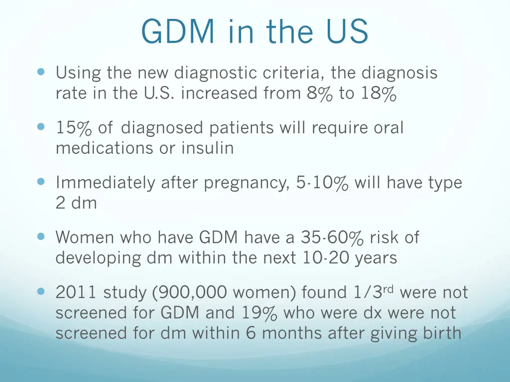 gdm in the us