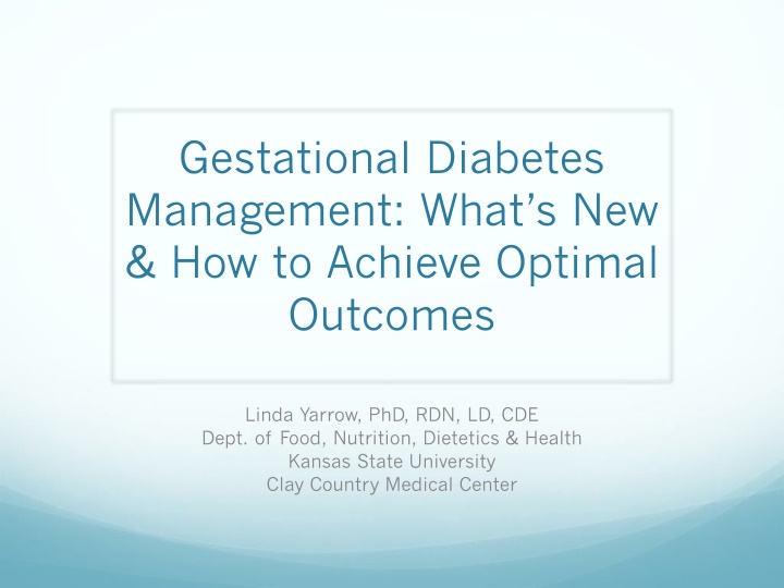 gestational diabetes management what