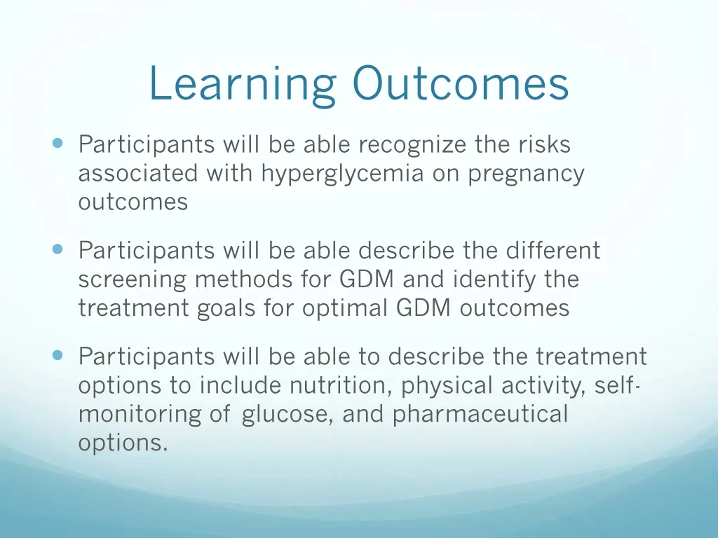 learning outcomes