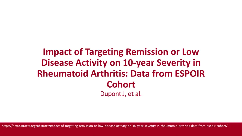 impact of targeting remission or low disease