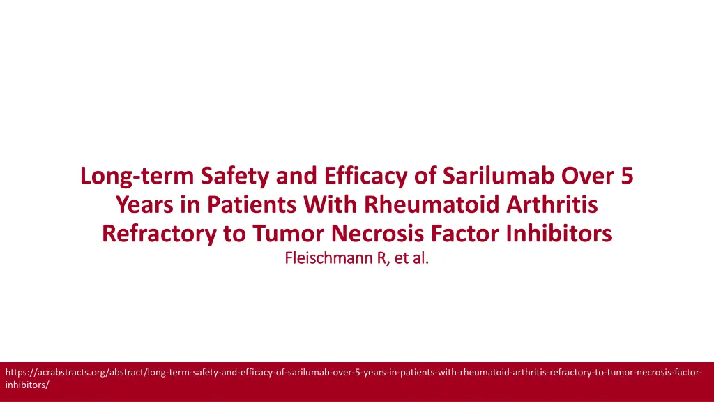 long term safety and efficacy of sarilumab over