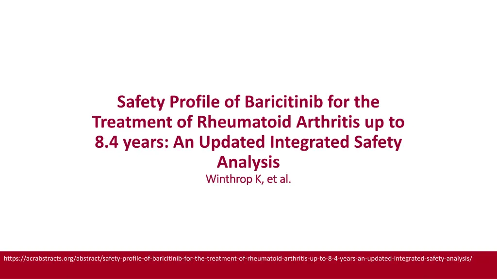 safety profile of baricitinib for the treatment