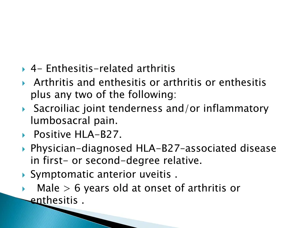 4 enthesitis related arthritis arthritis