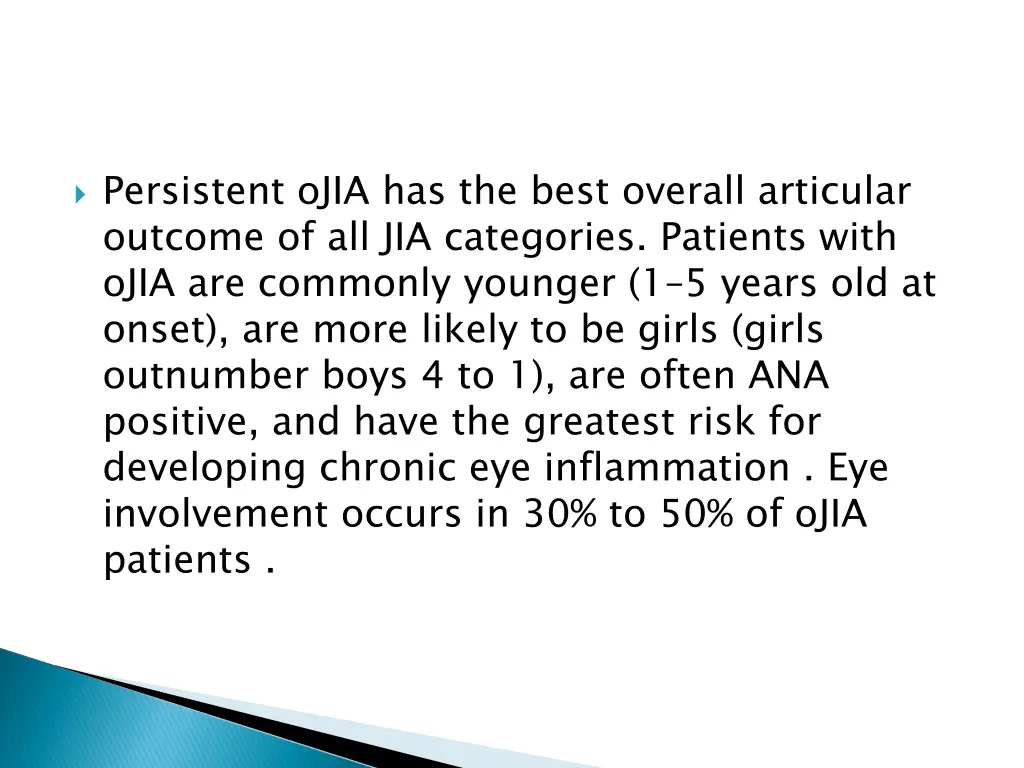 persistent ojia has the best overall articular