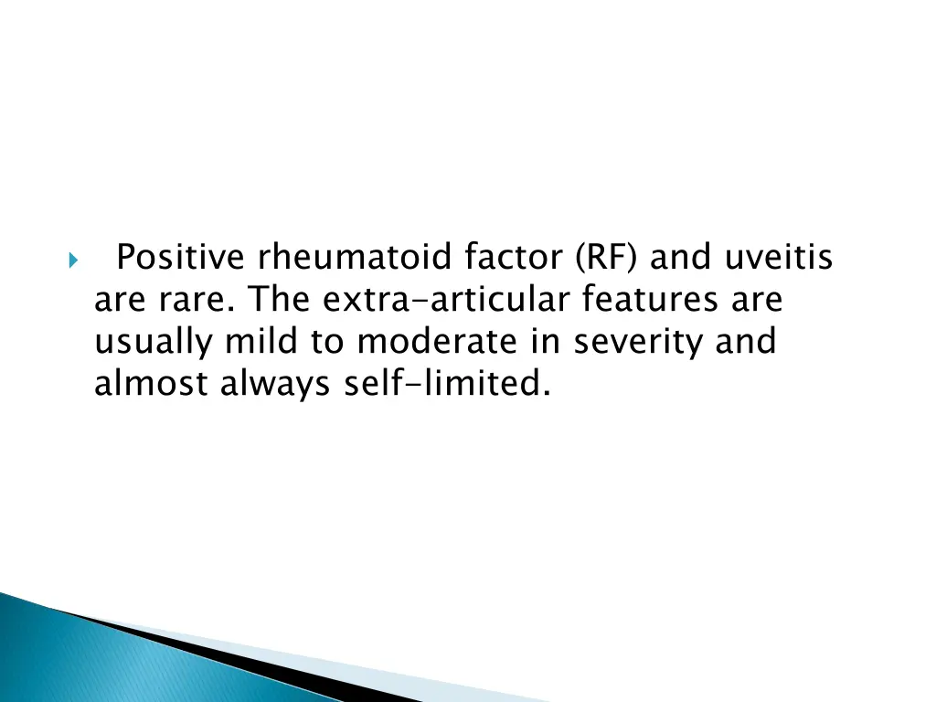 positive rheumatoid factor rf and uveitis