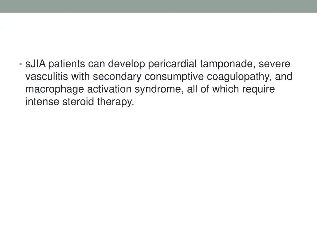 sjia patients can develop pericardial tamponade