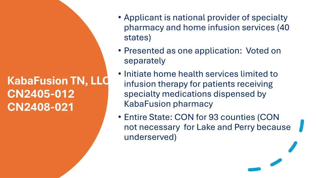 applicant is national provider of specialty