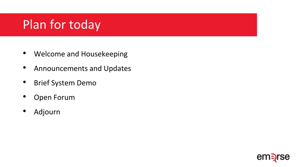 plan for today