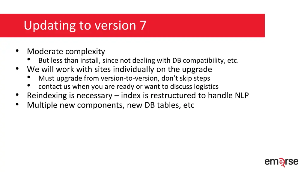 updating to version 7