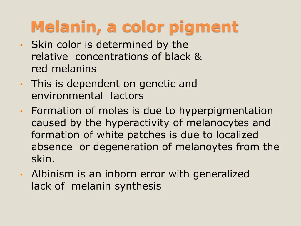 melanin a color pigment skin color is determined