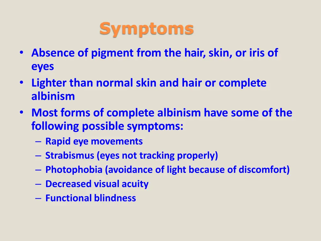 symptoms