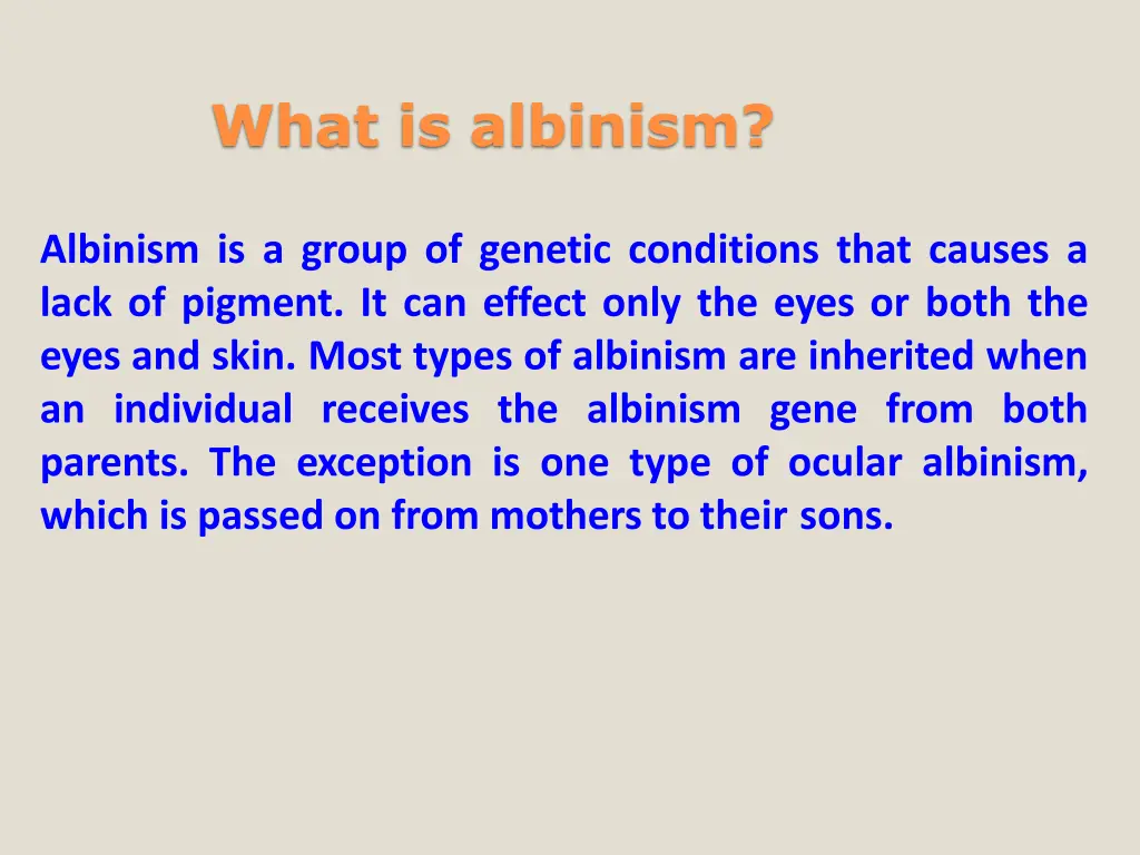 what is albinism