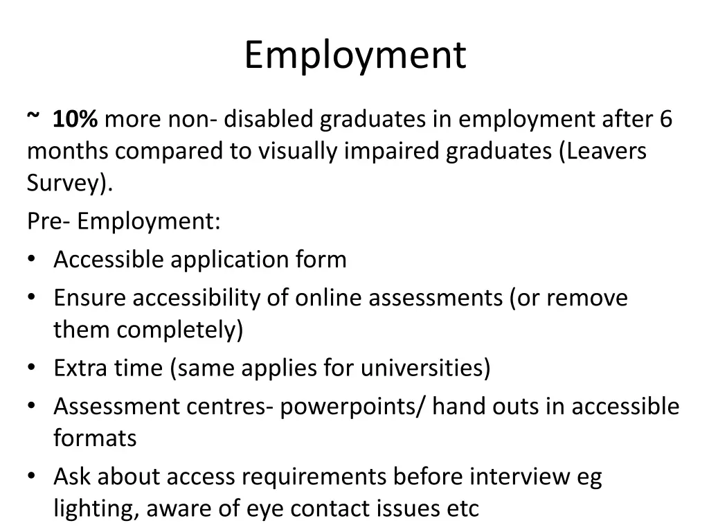 employment