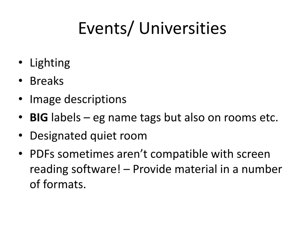 events universities 1