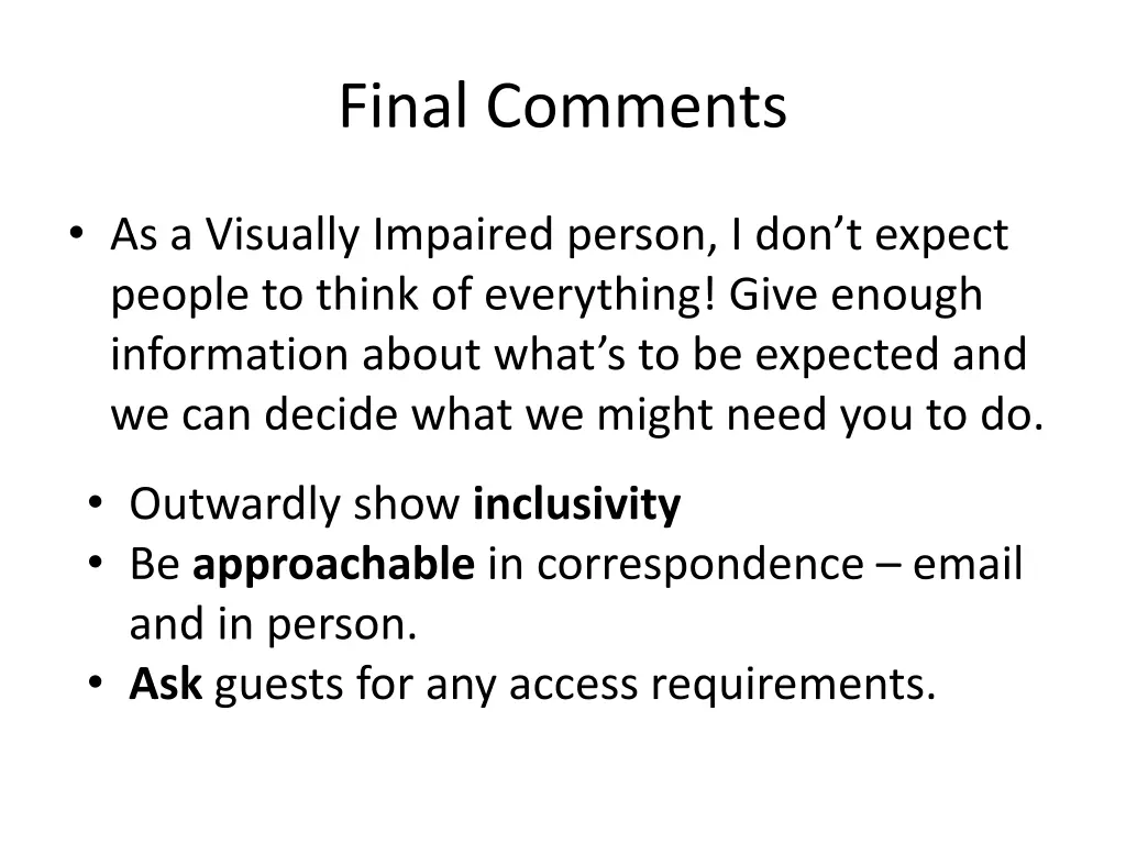 final comments