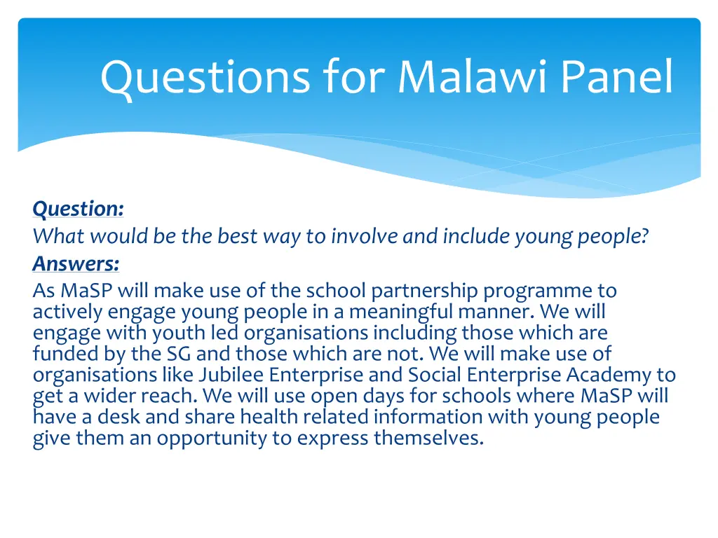 questions for malawi panel 12