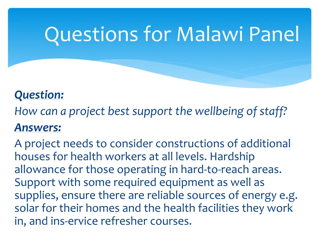 questions for malawi panel 14