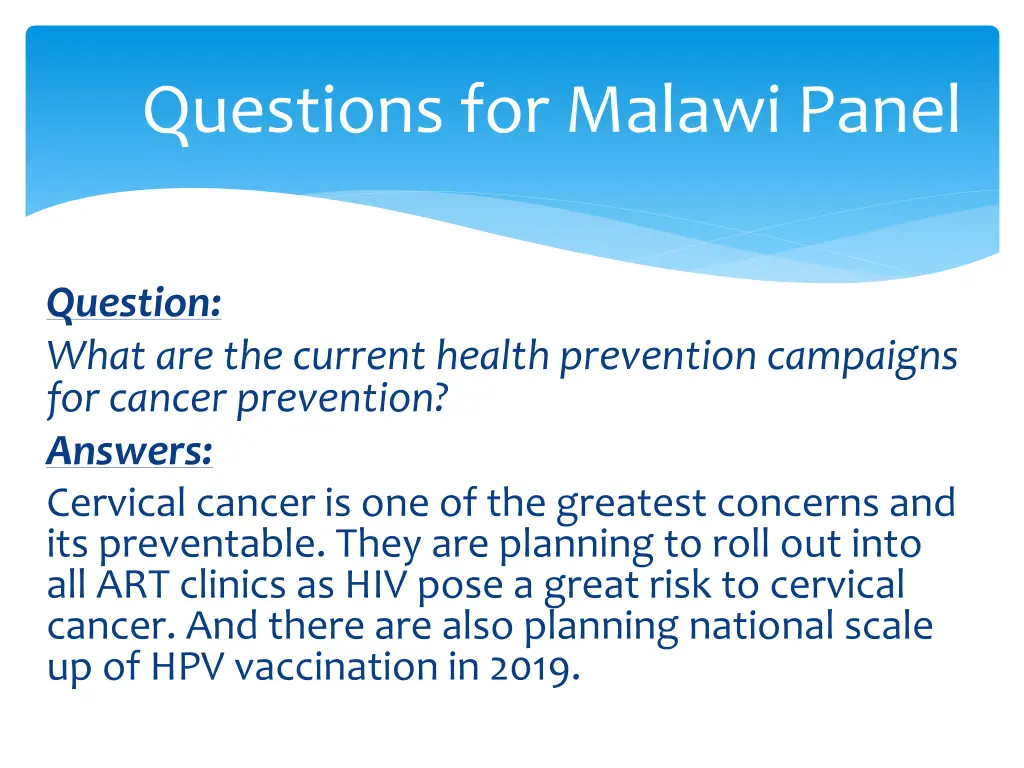 questions for malawi panel 15