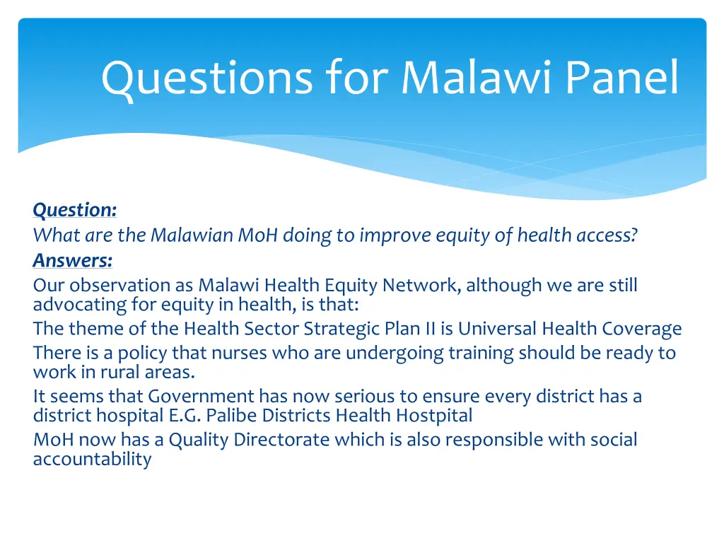 questions for malawi panel 19