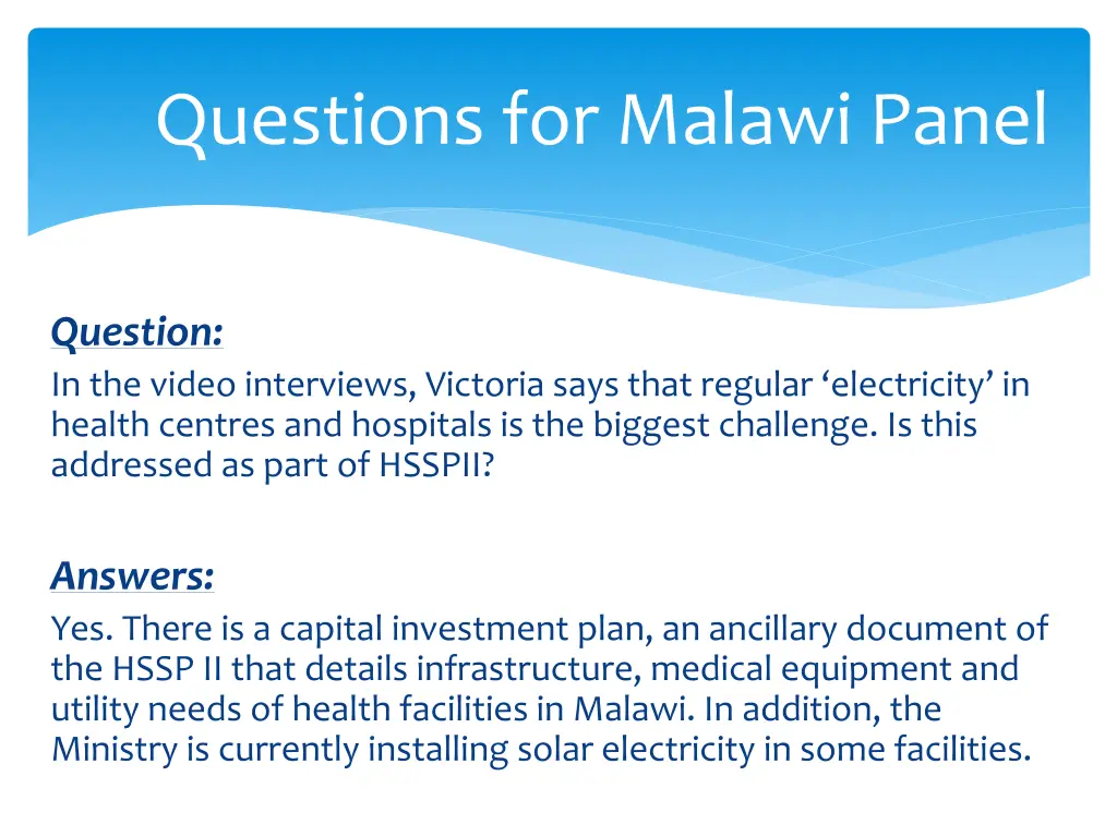 questions for malawi panel 21